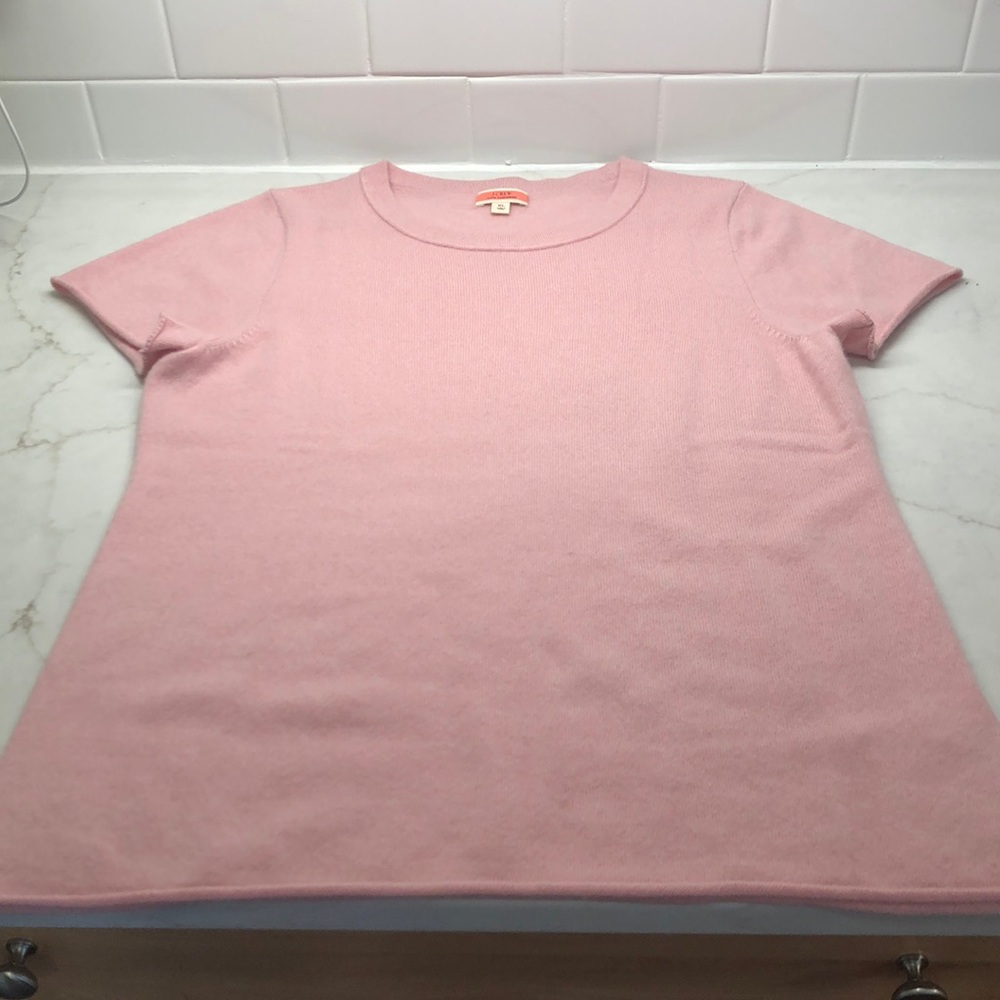 J. Crew cashmere T-shirt ICED QUARTZ (pale pink) XL